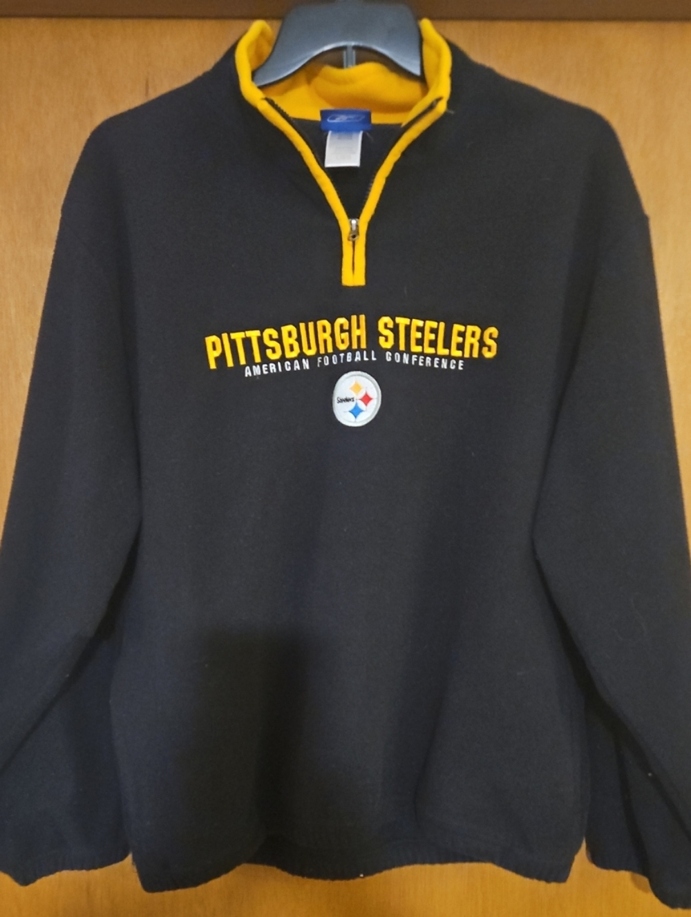 Reebok Black and Yellow Pittsburgh Steelers Pullover Quarter-Zip